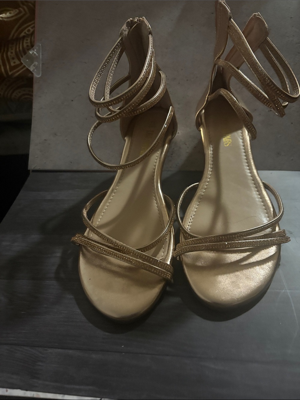Dream Pairs Metallic Gold Wrap-Ankle Strappy Sandals